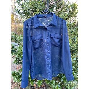 Sheer Blue Button-Down